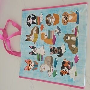 Homegoods TJMaxx Marshalls Reuseable Tote Book Lover Dogs NWOT